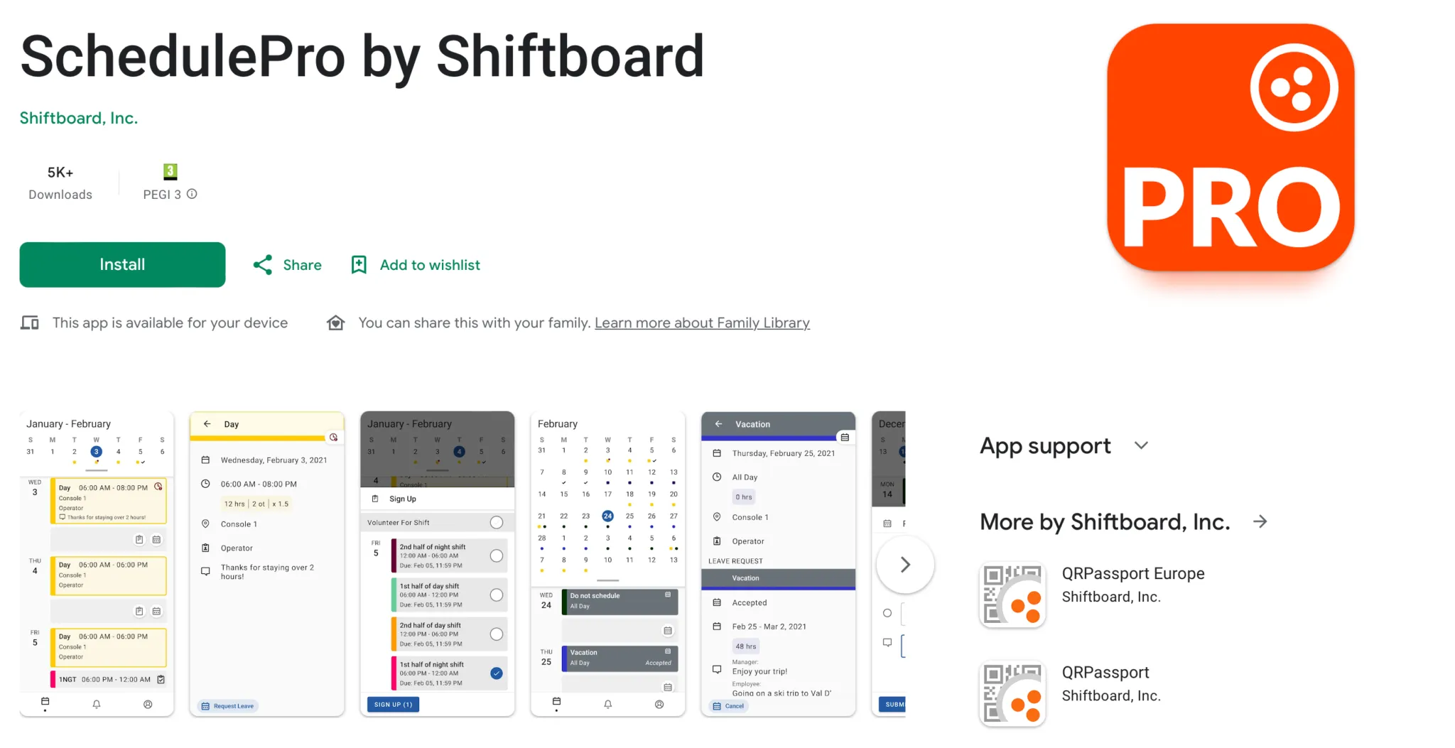 Schedule Pro app screenshot